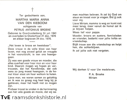 Martha Maria Anna van den Kieboom- Petrus Antonius Broeke